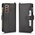 Custodia a portafoglio con cerniera in pelle di lusso con slot Multi-card per Samsung Galaxy Z Fold