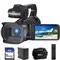 KOMERY Videocamera professionale completa 6K Videocamera WiFi da 64 MP Fotocamere digitali Videocamere con messa a fuoco automatica 4.0 "Touch