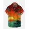 Camicia da uomo stile spiaggia camicia casual con stampa albero di cocco camicia da uomo con bottoni