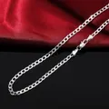 Prezzo all'ingrosso moda nobile 925 placcato argento donna uomo 4mm serpente stile argento collana