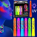 Glow in The Dark UV Face Paint pastelli Kit trucco Neon Face and Body Paint Sticks pennarelli per