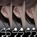 2/6pcs orecchini a spirale stella labbra intrecciate gioielli Piercing alla lingua coreano Y2K