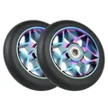 2 Pcs Scooter Accessories 110mm Scooter Wheels Colorful Pu Wheels Thick Stunt Car Wheels with