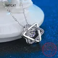 Real Moissanite Diamond Hexagram Pendant Necklace For Women Men 100% 925 Sterling Silver Star of