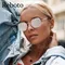 Occhiali da sole poligonali Hipster per donna Occhiali da sole vintage retrò con montatura in metallo a specchio argento Occhiali da sole classici quadrati anni 