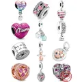 925 Silver Fit Original Pandora Bracelet Happy Birthday Hot Air Balloon Charm Family Always Pavé