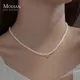 MODIAN 925 Sterling Silver Elegant White Pearl Charm Necklace Shell Pearl Gold Beads Choker Necklace