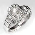 Huitan 2021 New Trendy Women Wedding Rings Brilliant Cubic Zirconia Bling Bling Engagement Jewelry