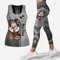 Free Custom Name Mickey Women's Hollow Vest Women's Leggings Yoga Suit Fitness Leggings Sports Suit