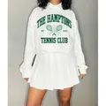 The tons Tennis Club 1982 Vintage Printing American Fashion Women maglioni felpe Pullover spesse