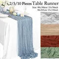 2/5/10Pcs Cotton Gauze Table Runner Dusty Blue Wedding Tablecloth Cheesecloth Table Cover for