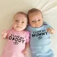 I Love My Daddy MUmmy Newborn Baby Bodysuit Cute Baby Cotton Rompers Summer Twins Baby Boys Girls