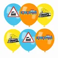 15pcs Railroad Crossing Train Balloons Set 12 Inches Latex Balloons Train Birthday Traffic Sign