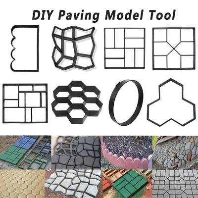 Irregular Plastic DIY Pavement Mold Walk Maker Path Maker Home Garden Brick Mold Concrete Form