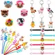 6-8pcs Farm Animals Party Supplies Cow Keychain for Kids Birthday Gift Sheep Party Ring Bunny