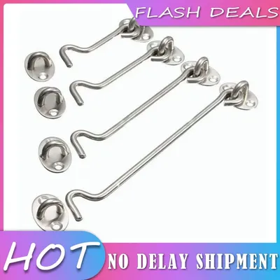 3/4/6/8/10/12inch Stainless Steel Cabin Hook Eye Shed Gate Door Latch Cabinet Window Catch Holder