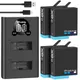 original Probty For Gopro Hero 8 3PACK Battery 2 Slot Charger Kit Storage Box Charger for Gopro Hero