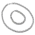 Hot Sale Width 5MM 316L Titanium Steel Emperor Chain Necklace & Bracelet Fashion Jewelry Set For men