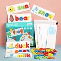 Hot Wooden Spelling Word Puzzle Game Toy Word Spelling Matching Game English Alphabet Learning