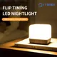 LED Night Lights USB Rechargeable Cube Flip Timer Desk Lamp Baby Feeding Sleeping Eye Protection