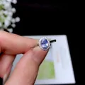 100% natural Tanzanite gemstone ring 925 sterling silver fashionable female wedding engagement oval