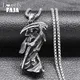 European Style Antique Death Necklace Men's Stainless Steel Pendant Punk Rock Hip Hop Long Necklaces