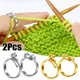 Alloy Knitting Loop Crochet Finger Wear Thimble Yarn Guides 2 Styles Gold Silver Adjustable Open