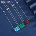 2021 New Trend 12*16mm Ruby Emerald Paraiba Tourmaline Gemstone Pendant Women's Necklace Vintage