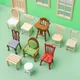 1:12 Scale Dollhouse Furniture Miniature Chair Sofa Wood Mini Stool DollHouse Accessory Restaurant