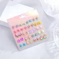 Lovely Cute Rainbow Unicorn Girls Earrings Christmas for Kids Women Sets of Earring Panda Owl