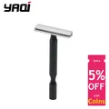 YAQI Chrome And Black Color Aluminum Handle Light Weight AC Blade Excalibur Single-edged Mens