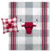 "Pegasus Chicago Bulls Gray Plaid Stripes Blanket and Pillow Combo Set"