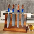 Magnetic Knife Block(Natural Wood) Knife Organizer Block Knife Dock Kitchen Scissor Holder Strongly