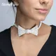 Stonefans Big Crystal Rhinestone Bow Tie Necklace Choker Jewelry for Women Fashion Charm Bridal