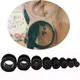 2pcs Free shipping Black Ear plug Acrylic Flat Flare Screw Fit UV Ear Flesh Tunnel Body jewelry 2mm-