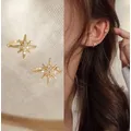New Fashion Gold Color Star Clip Earring For Women Without Piercing Puck Rock Vintage Crystal Star
