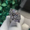 Vintage Marquise cut 3ct Lab Diamond Ring 925 sterling silver Bijou Engagement Wedding band Rings