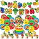 1Set Hey Bear Sensory Backdrop Kids Birthday Party Background Fruits Balloon Happy Birthday Banner