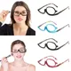 1Pc Portable Magnifying Rotating Makeup Glasses Flip Down Lenses Colourful Frame Women Cosmetic