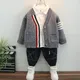 Spring and Autumn Boys Knitted Cardigan Coat New Style Handsome V-Neck Outer Sweater Children's