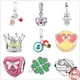 New Hot Sale 925 Sterling Silver Crown Clover Bead Dangle Charm Fit Original Pandora Charms