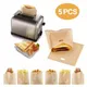 5 Pcs/set Reusable Toaster Bag Sandwich Bags Fiberglass Toast Microwave Heating Non Stick Bread Bag