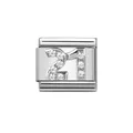 Stainless Steel Jewelry Classic 9mm modular links silver plated crystal number 21 Italian charms