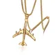 Airplane Pendant Necklace For Women Men Gold Color Stainless Steel Box Link Chain Aircraft Necklace