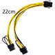 6Pin PCI Express to Dual PCIE 8 (6+2) Pin Power Cable 20cm Motherboard Graphics Card PCI-E GPU Power