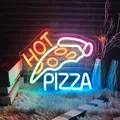 Hot Pizza Neon Sign Led Lights Restaurant Canteen Dining Room Decor Wall Art Kitchen Neon Led Sign