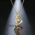 DOTIFI Stainless Steel Necklace Music Symbol Heart Of Treble And Bass Clefs Infinity Love Charm