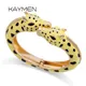 KAYMEN New Arrived Fashion Statement Cuff Bracelet Enamel Bangle for Women Grils Metal Gold Plated