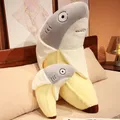 Cute Transform Shark Banana Plush Toy Stuffed Kawaii Shark Doll Animal Pillow Soft Cartoon Cushion