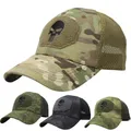 Tactical Camouflage Baseball Cap Mesh Breathable Special Forces Tactical Camo Hat Skull Duck Visor